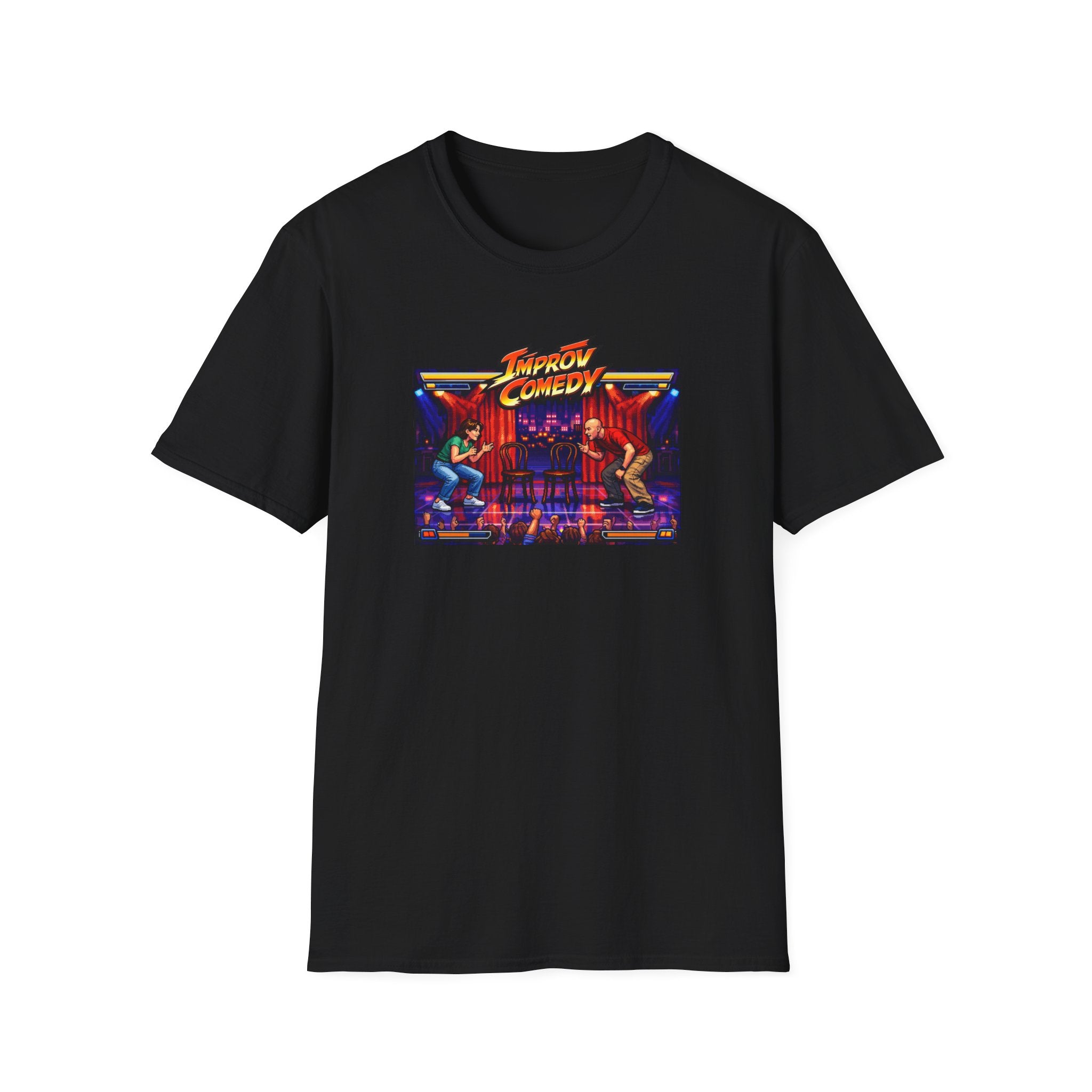 Retro Comedy Night T-Shirt — ‘Throwback Comedy’ Vintage Stage Design