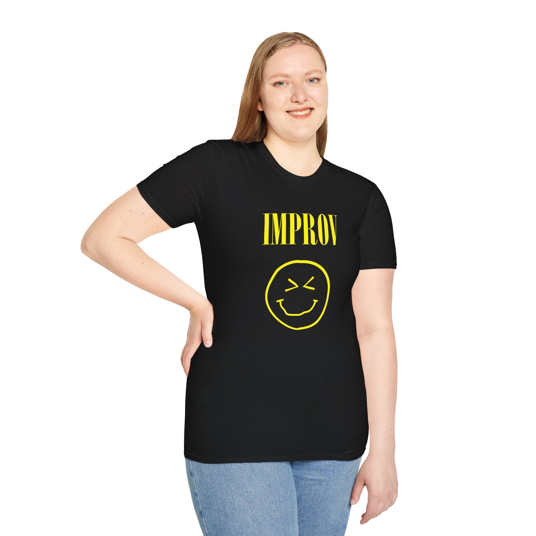 Improv Smiley Face T-Shirt | Yellow Graphic Tee
