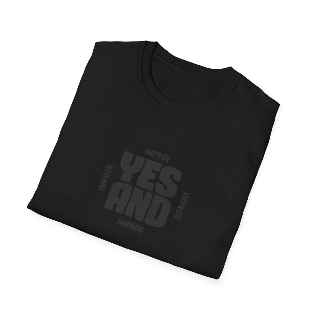 Yes And Improv T‑Shirt — Minimalist Comedy Improv Crew Tee